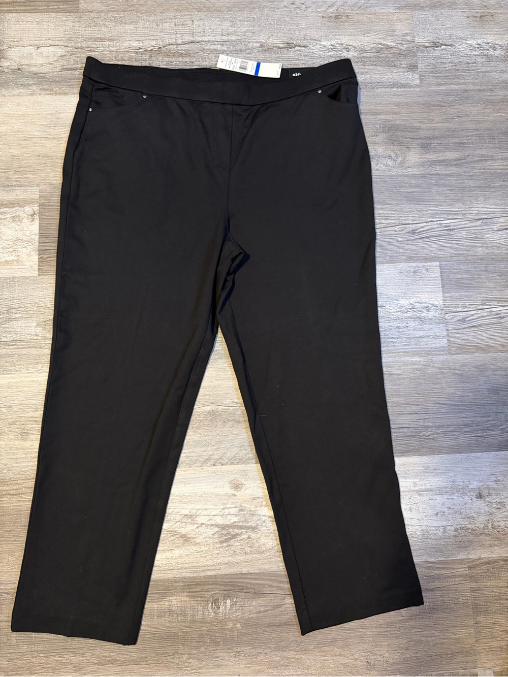 NWT Alfred Dunner Black World Traveler Classic Fit Pants XL Proportioned Short